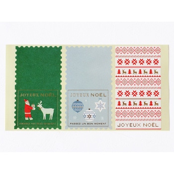 cotta クリスマスヘッダーシール3種アソート 切手風 (9片) - cotta