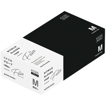 ニトリルグローブ フェリーチェ黒 粉無M (100枚入) cotta