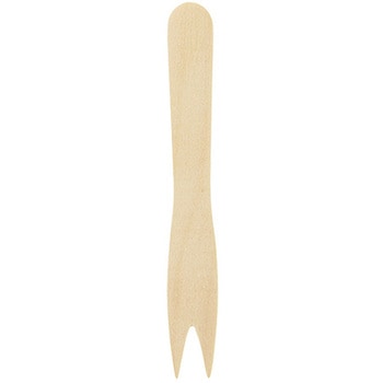 木製ミニフォーク 85mm未晒紙完封 (100本入) - cotta