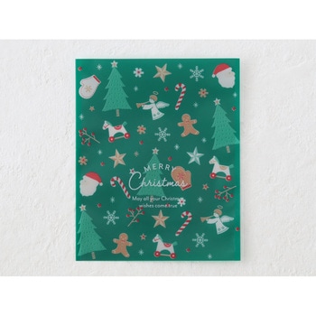 cotta ガス袋 100×120 (クリスマスオーナメント柄_グリーン) cotta