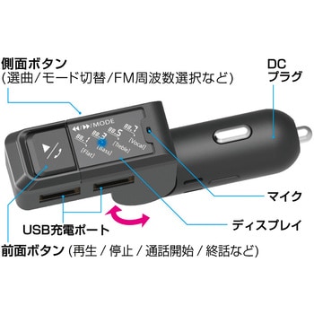 車載用Bluetooth FMトランスミッター 4バンド カシムラ