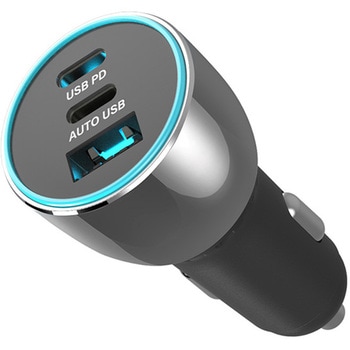 12/24V兼用 車載用DC充電器 PD対応USB-C×2、USB-A×1 - カシムラ