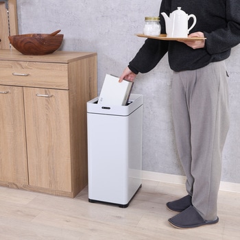 除菌消臭センサーダストボックス 45L WH 不二貿易