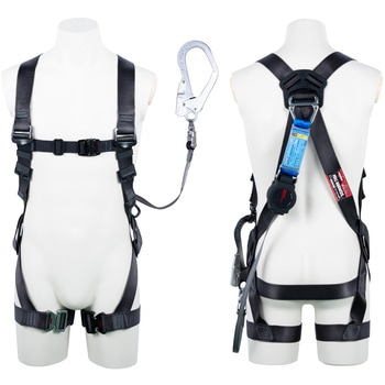 フルハーネス”黒影ハーネス”(ワン・ハンド巻取式ランヤード1本タイプ) ツヨロン(藤井電工)