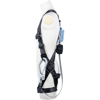 フルハーネス”黒影ハーネス”(ワン・ハンド巻取式ランヤード1本タイプ) ツヨロン(藤井電工)