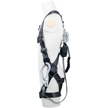 フルハーネス”黒影ハーネス”(ワン・ハンド巻取式+伸縮性ランヤードタイプ) ツヨロン(藤井電工)