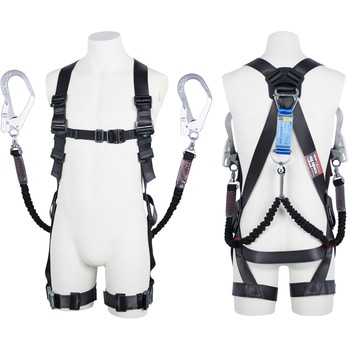 フルハーネス”黒影ハーネス”(伸縮性ランヤード2本タイプ) ツヨロン(藤井電工)