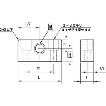 調整ねじ用ブロック(ザグリ穴付タイプ)(無電解ニッケルメッキ) ノー