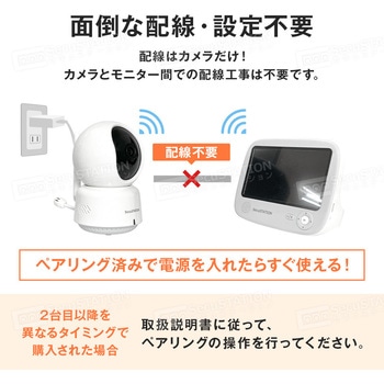 SecuSTATION モニター付き無線接続防犯カメラセット 屋内用カメラ1台セット SecuSTATION