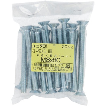 (+)皿頭小ねじ (鉄/ユニクロめっき)(小袋) OHSATO(大里)