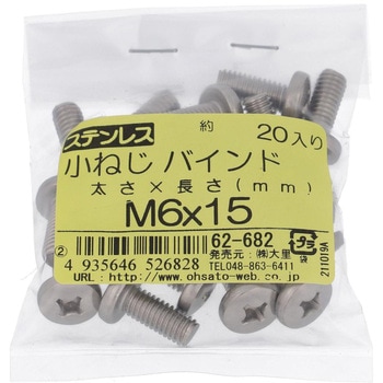 (+)バインド頭小ねじ (ステンレス)(小袋) 大里