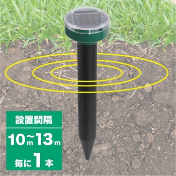 ソーラー式 もぐら撃退機 動物撃退機 超音波 低周波 4本セット AFF WARE