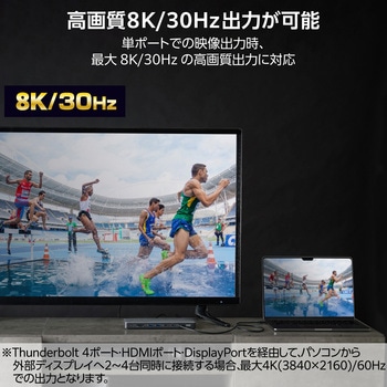 ドッキングステーション 14in1 4画面同時出力(3画面拡張) Thunderbolt4対応 高速データ転送 エレコム