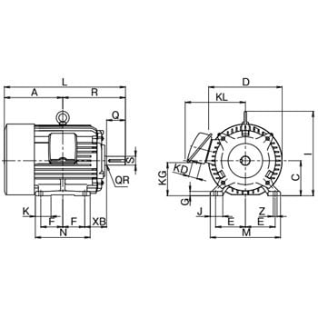 MKS1135A-4 富士電機 フジ　ＩＥ３ブレーキモータ MKS1135Aー4 (7.5KWー4P ブレーキ) MKS1133