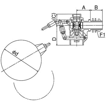 圧力バランス型複式ボールタップ(ポリ玉)