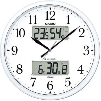 カシオ 壁掛け電波時計 ITM-800NJ 温度湿度 カレンダー - 掛時計/柱時計