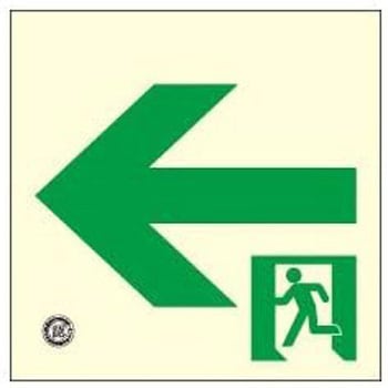高輝度 通路誘導標識 壁用←【標識区分：C200級】 150×150mm厚み1.4mm 仙台銘板
