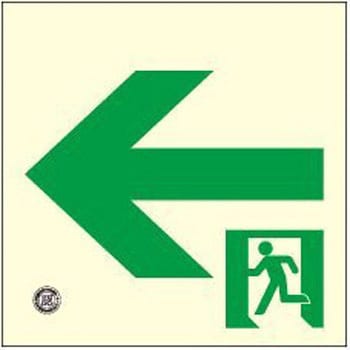 高輝度 通路誘導標識 壁用←【標識区分：C200級】 200×200mm厚み1.4mm 仙台銘板
