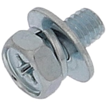 (+)六角アプセットボルトP=3(SW+JISW組込) (鉄/ユニクロめっき)(パック品) 大里