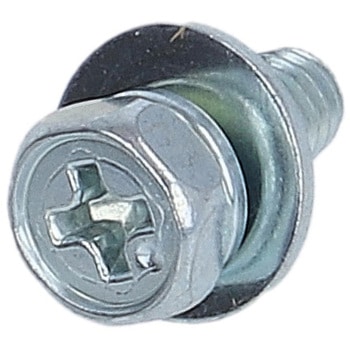 (+)六角アプセットボルトP=3(SW+JISW組込) (鉄/ユニクロめっき)(パック品) 大里