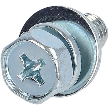 (+)六角アプセットボルトP=3(SW+JISW組込) (鉄/ユニクロめっき)(パック品) 大里