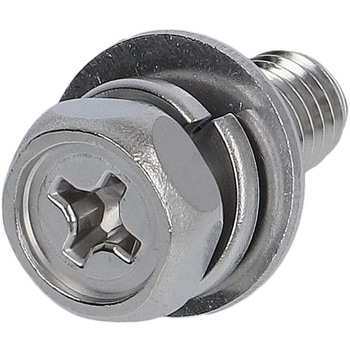 (+)六角アプセットボルトP=3(SW+JISW組込) (ステンレス)(パック品) 大里