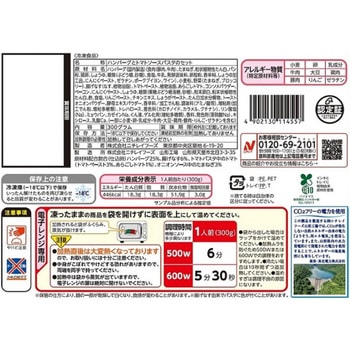 [冷凍]三ツ星プレート オニオンソースハンバーグ&トマトパスタ ニチレイフーズ