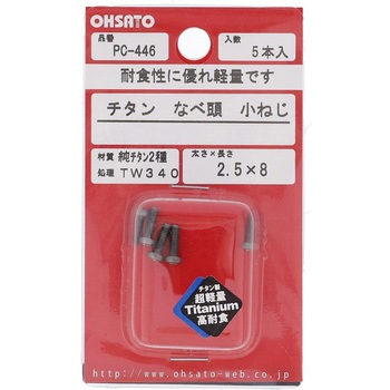 ナベ頭小ねじ (純チタン2種)(パック品) 大里