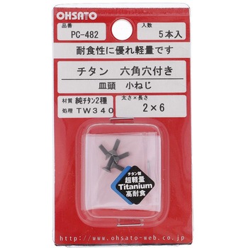 皿六角穴小ねじ (純チタン2種)(パック品) 大里