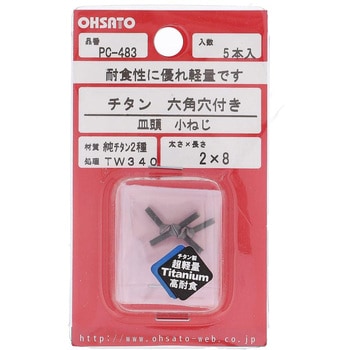 皿六角穴小ねじ (純チタン2種)(パック品) 大里