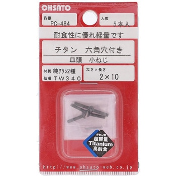 皿六角穴小ねじ (純チタン2種)(パック品) 大里