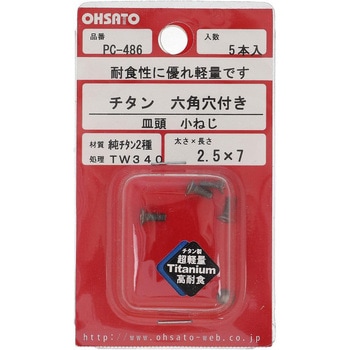 皿六角穴小ねじ (純チタン2種)(パック品) 大里