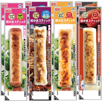 [冷蔵] スギヨ 焼かまスティック 4種全8本セット(梅・いか・3種のチーズ・博多明太マヨ) スギヨ