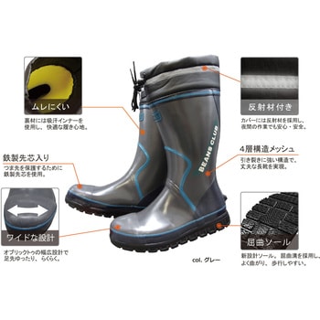 安全長靴(BEANS CLUB)#103S鉄製先芯入 L 福山ゴム工業