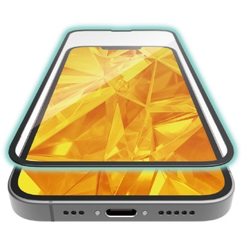 iPhone 16e/14/13/13 Pro ガラスフィルム 高透明 全面保護 365日交換保証 表面硬度10H ブラック エレコム