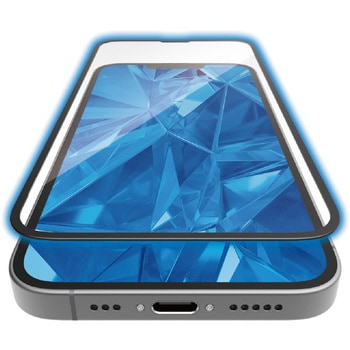 iPhone 16e/14/13/13 Pro ガラスフィルム 高透明 ブルーライトカット 全面保護 365日交換保証 ブラック - エレコム