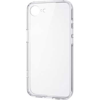 iPhone 16e ケース ハイブリッド 衝撃吸収 カメラレンズ保護設計 メタルステッカー付 背面ガラス 硬度9H エレコム