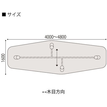 セントラ 異形テーブルW4800 ×D1600<配送時組立サービス付> イトーキ