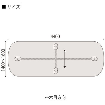 セントラ 両R型テーブルW4400×D1400<配送時組立サービス付> イトーキ