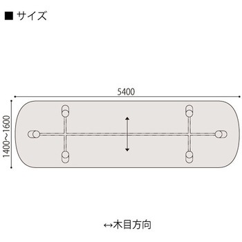 セントラ 両R型テーブルW5400×D1400<配送時組立サービス付> イトーキ