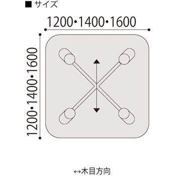 セントラ 正方形テーブルW1600×D1600<配送時組立サービス付> イトーキ