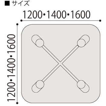 セントラ 正方形テーブルW1600×D1600<配送時組立サービス付> イトーキ