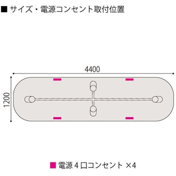 セントラ両Rテーブルハイ配線ありW4400×D1200<配送時組立サービス付> イトーキ