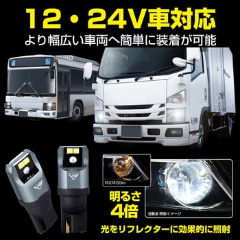 LEDポジションバルブ 200lm 12V/24V車対応ウェッジ IPF
