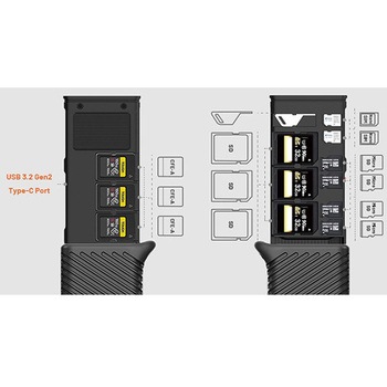 PGYTECH CreateMate 高速カードリーダー内蔵ケース CFexpress Type A/SD(モスグリーン) PGYTECH