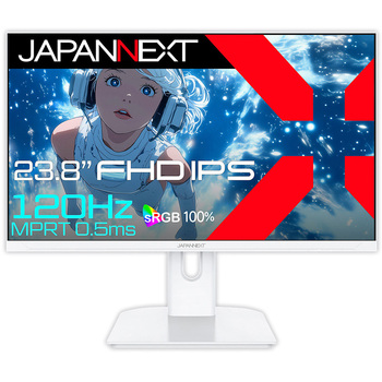 ゲーミング液晶ディスプレイ 23.8型/1920×1080/HDMI×1、VGA×1/ホワイト/スピーカー有/2年保証 JAPANNEXT