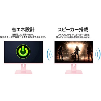ゲーミング液晶ディスプレイ 23.8型/1920×1080/HDMI×1、VGA×1/ピンク/スピーカー有/2年保証 JAPANNEXT