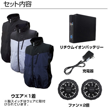 7.4V/胸スイッチ式 空調ベスト(R) +デバイスフルセット ブレイン