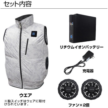 7.4V/胸スイッチ式 空調ベスト(R)(車・フォークリフト対応) +デバイスフルセット ブレイン
