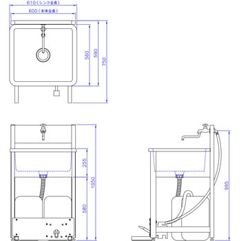 1槽シンク ポンプ付 旭ハウス工業